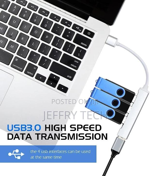 USB C Hub Mini Portable 4 in 1 USB C to USB Adapter USB Type - thumbnail 2