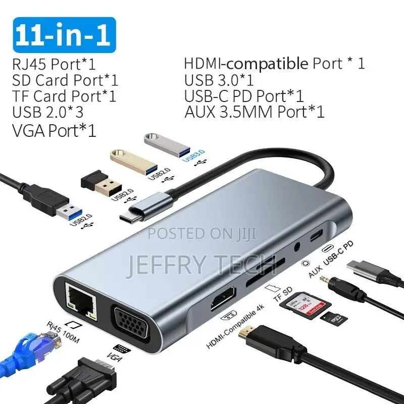 USB C Hub Type C to Hdmi-Compatible RJ45 5 6 8 11 Ports Dock
