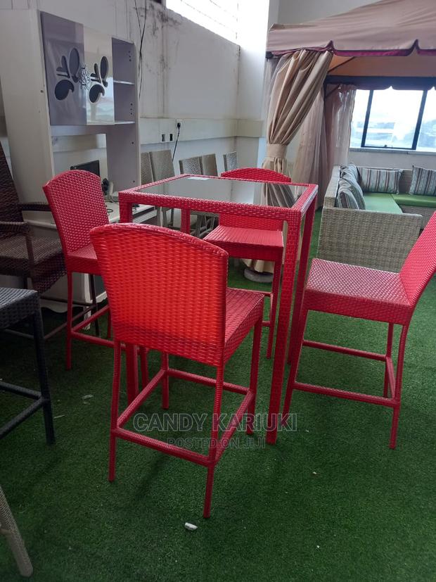 Restaurant High Dining Set With 4 Chairs and One Table - main view