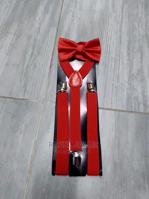 Red Suspender and Bowtie