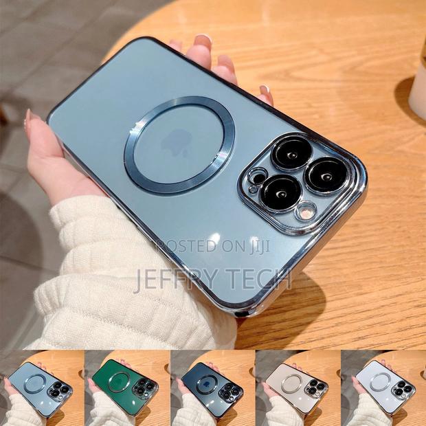 For Apple iPhone 14pro Max 13 12 Clear Case Slim Plating Mag - thumbnail 2