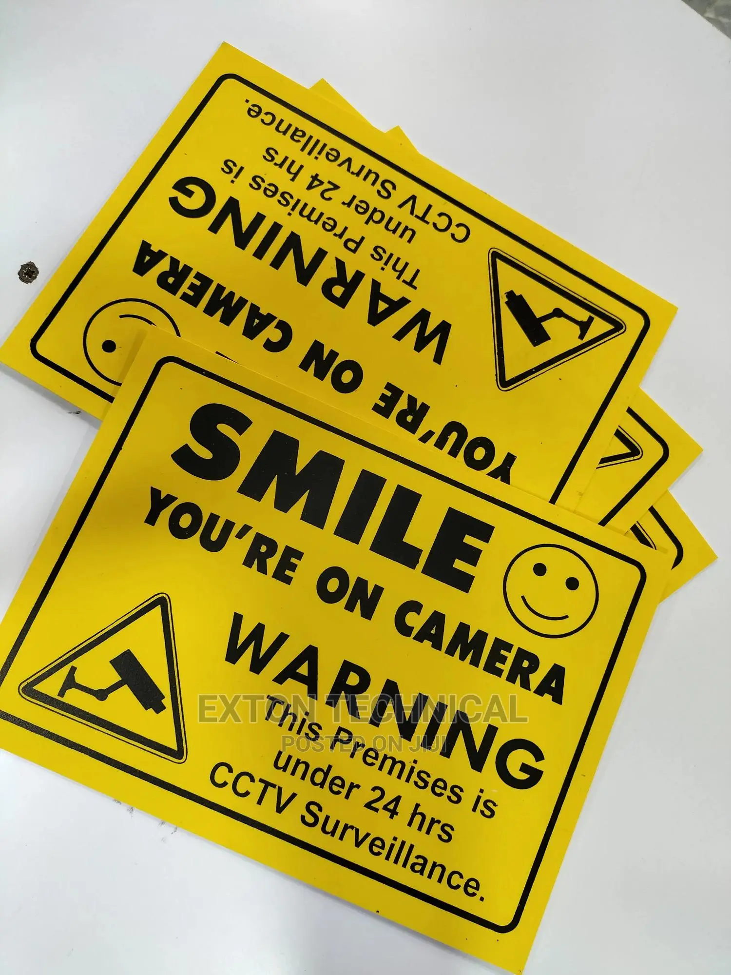Strong Stick On Cctv Warning Sign