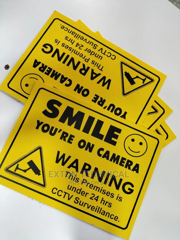 Strong Stick On Cctv Warning Sign