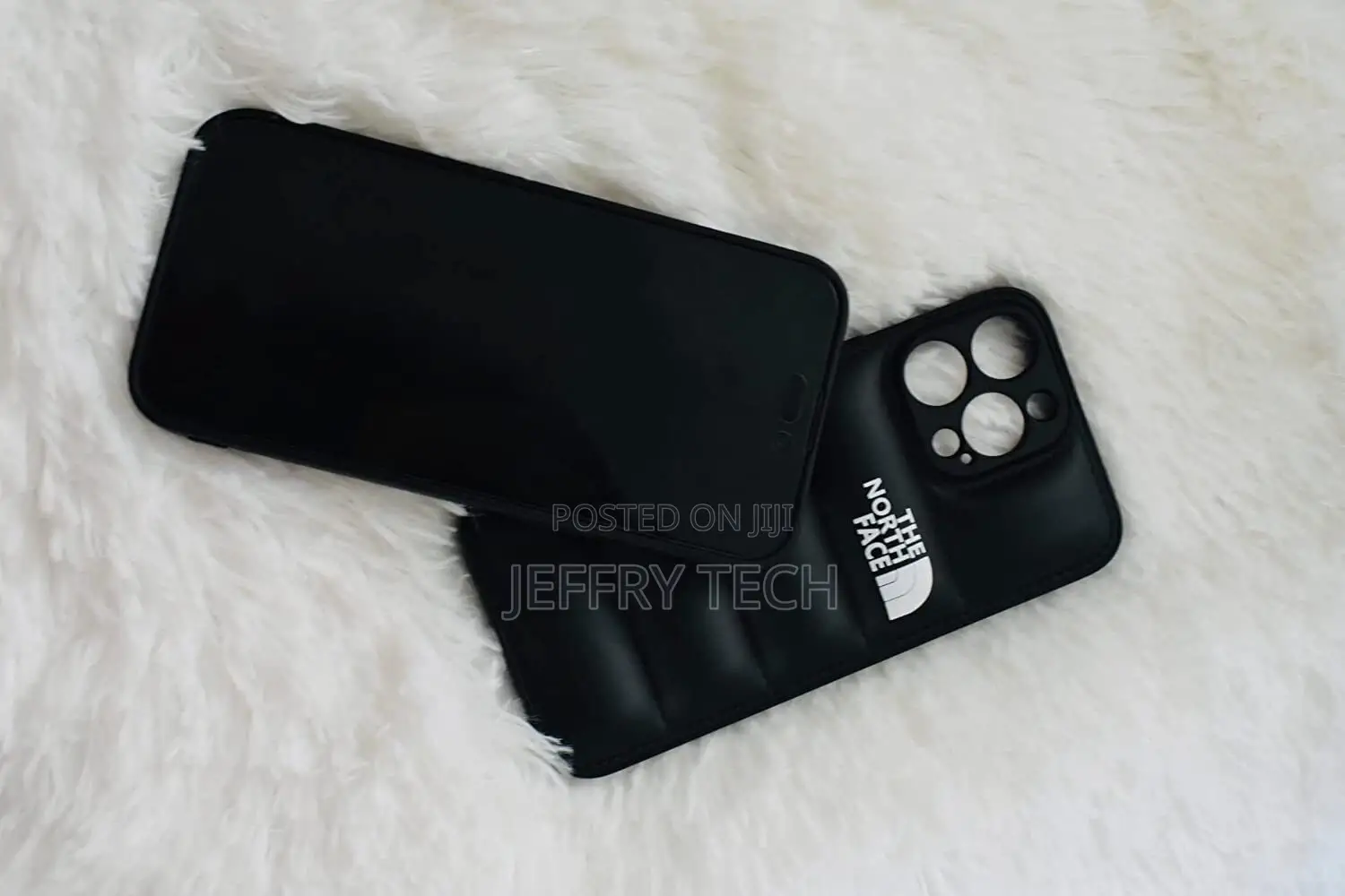 iPhone 14 Pro, the North Face Puffer Case, Black Bumper Case