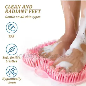 Foot Or Feet And Back Scrubber Or Scrubbing Mat Or Brush