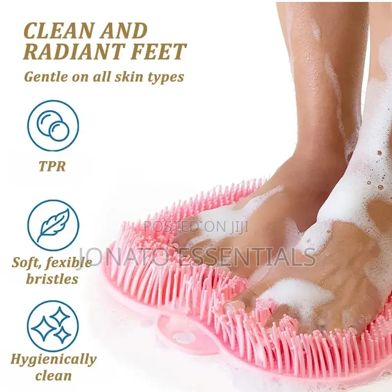Foot Or Feet And Back Scrubber Or Scrubbing Mat Or Brush