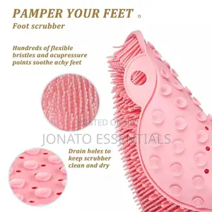 Foot Or Feet And Back Scrubber Or Scrubbing Mat Or Brush