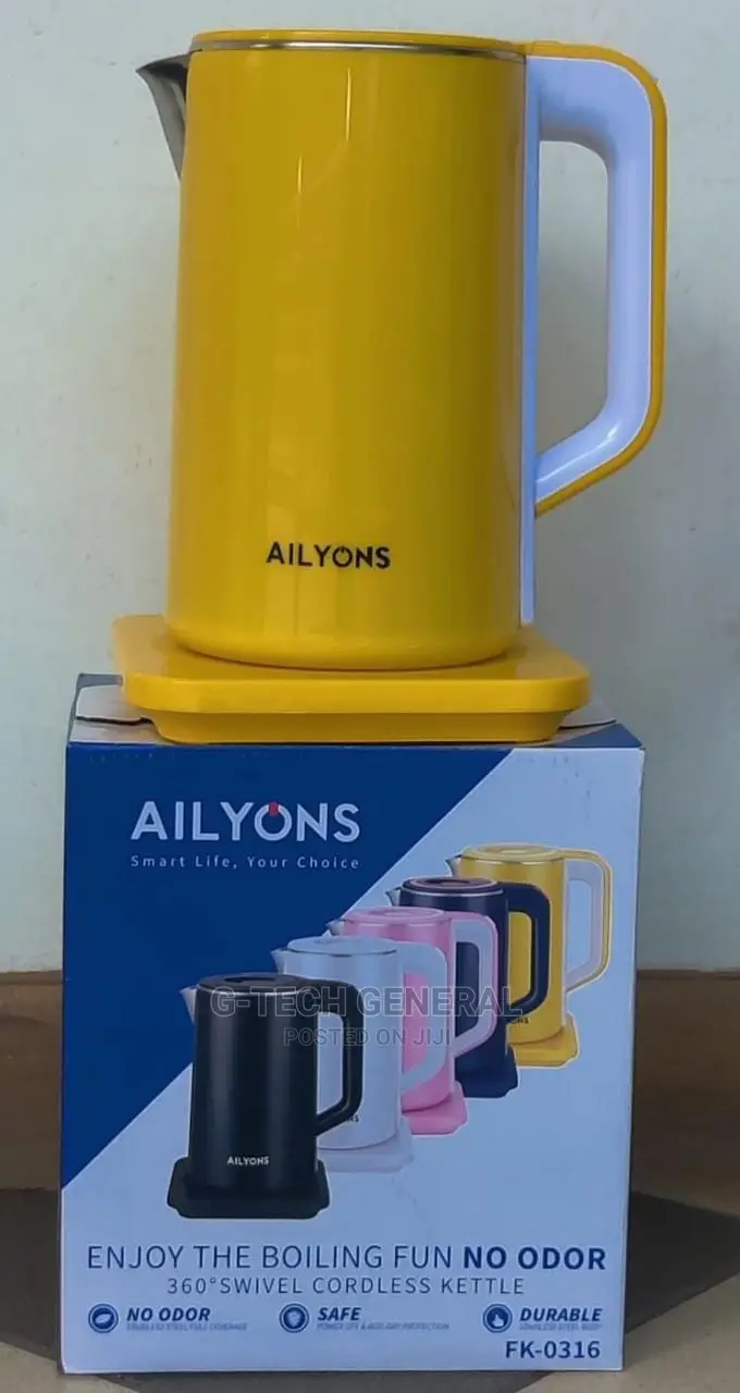 Ailyons Plastic Kettle(Black,Yellow,White,Blue)