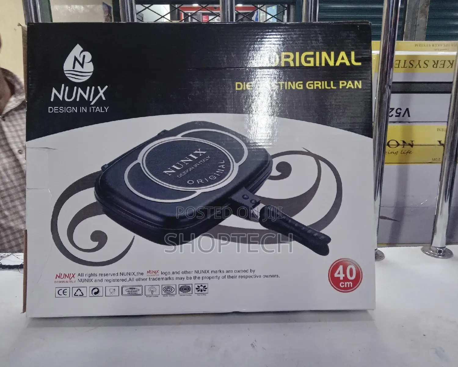 Nunix Double-Sided Frying Pan 40cm BBQ Grill Pan