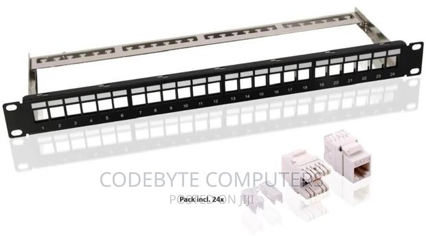 Vention Cat.6 Utp 24 Ports Keystone Patch Panel Black - main view
