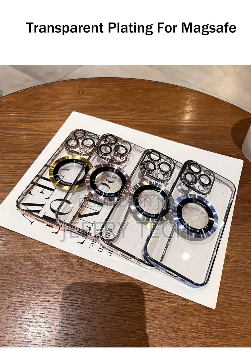 Transparent Magsafe Plating Magnetic Case for iPhone 14 13 1