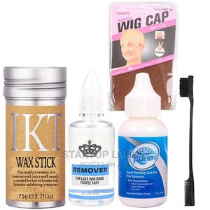 Wax Stick, Glue, Remover, Edge Brush and Wig Caps