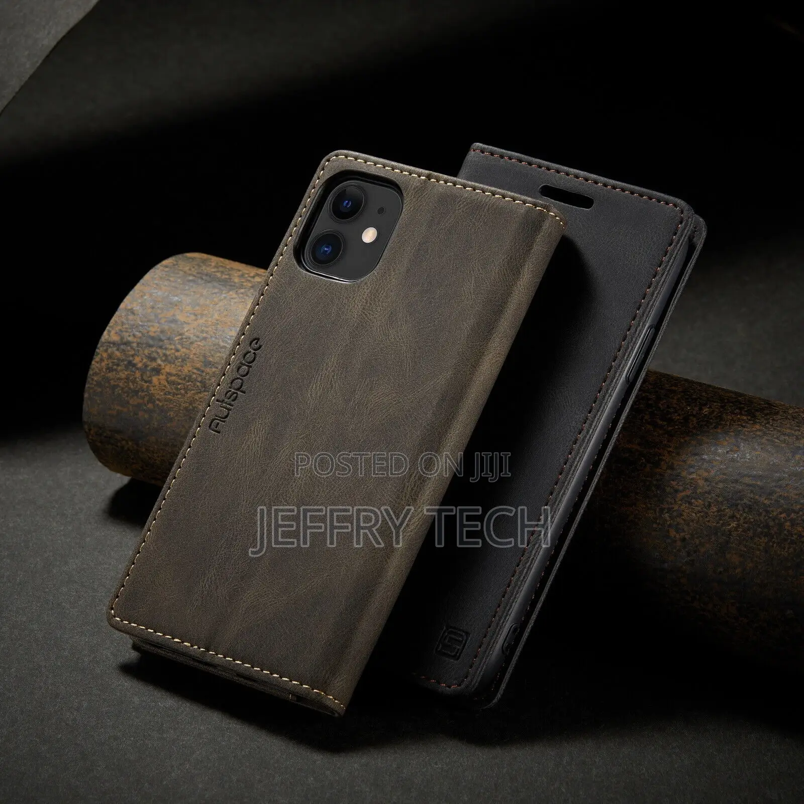 Genuine Leather Magnetic Flip Wallet Card Case Cover for Iph