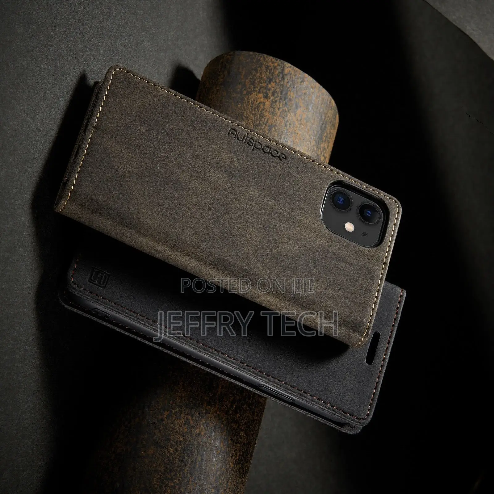 Genuine Leather Magnetic Flip Wallet Card Case Cover for Iph