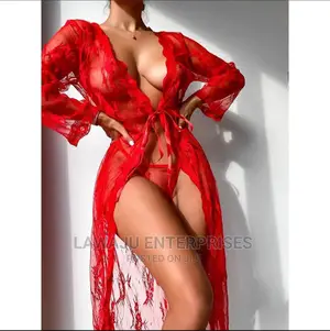Sexy Long Floral Lace Transparent Kimono Dress Gown Lingerie