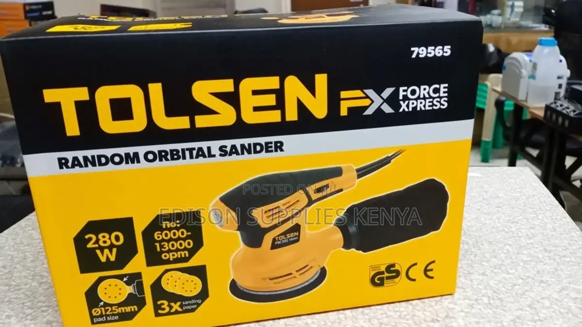 Tolsen Orbital Sander + Free Sand Papers Dust Bag Heavy Duty