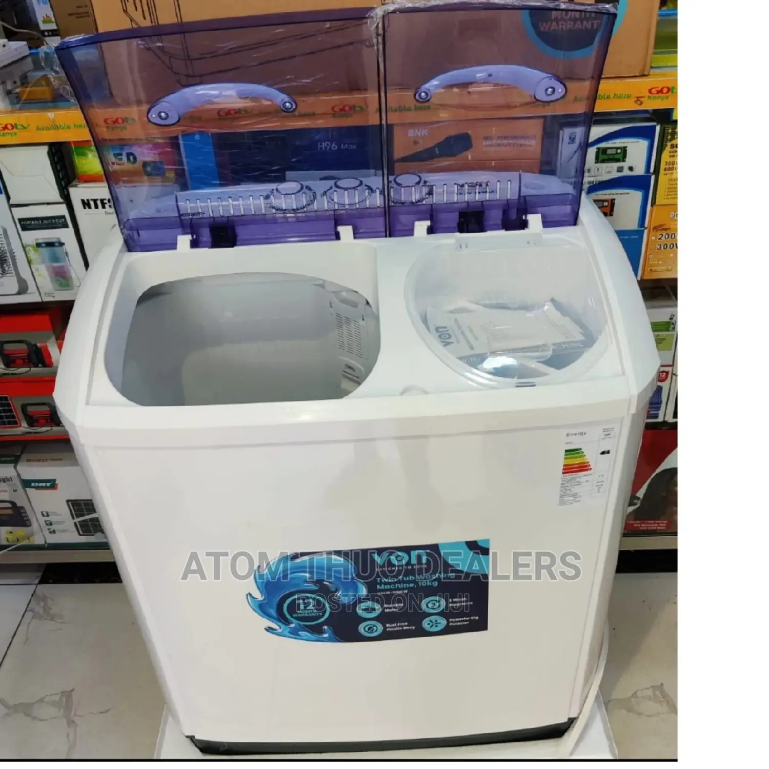 White Von 10kgs Twin Tub Washing Machine