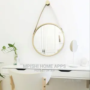 Wall Mounted Metal Framed Round Mirror 40cm