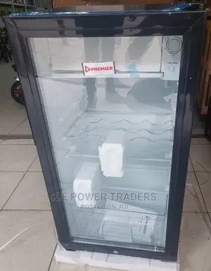 Black 85 Litre Glass Door Fridge