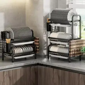3 Tier Dish Rack With Cutlery Holder Chop Board Holder