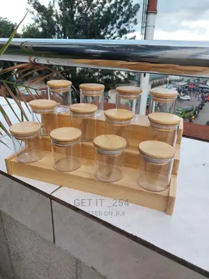12pcs Glass Spice Jar Set With A
Material Glass + Bambo
