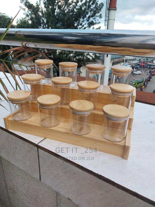 12pcs Glass Spice Jar Set With A
Material Glass + Bambo
