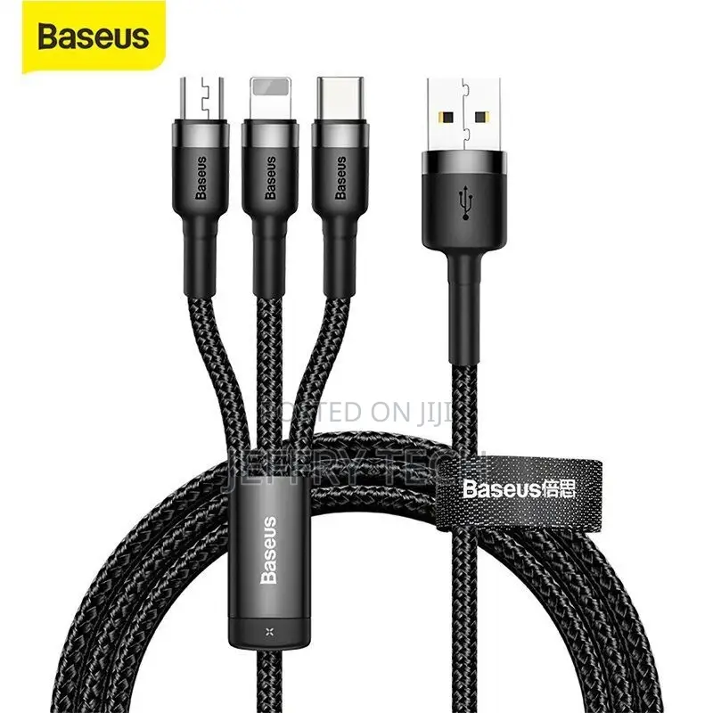 Baseus 3in1 USB to Ip Type-C Micro Cable Charger Cord for Sa