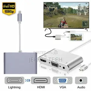  HD for iPhone 14 13 12 11 XR 8 iPad to HDMI VGA AV Audio