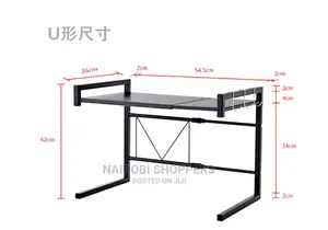 Metallic Microwave Stand Organizer
