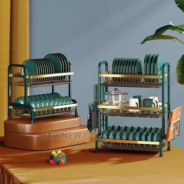 3 Tier Dish Rack With Cutlery Holder Chop Board Holder - thumbnail 4