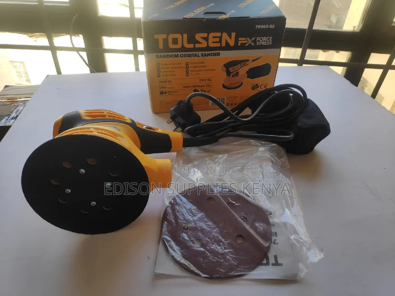 Tolsen Orbital Sander + Free Sand Papers Dust Bag Heavy Duty