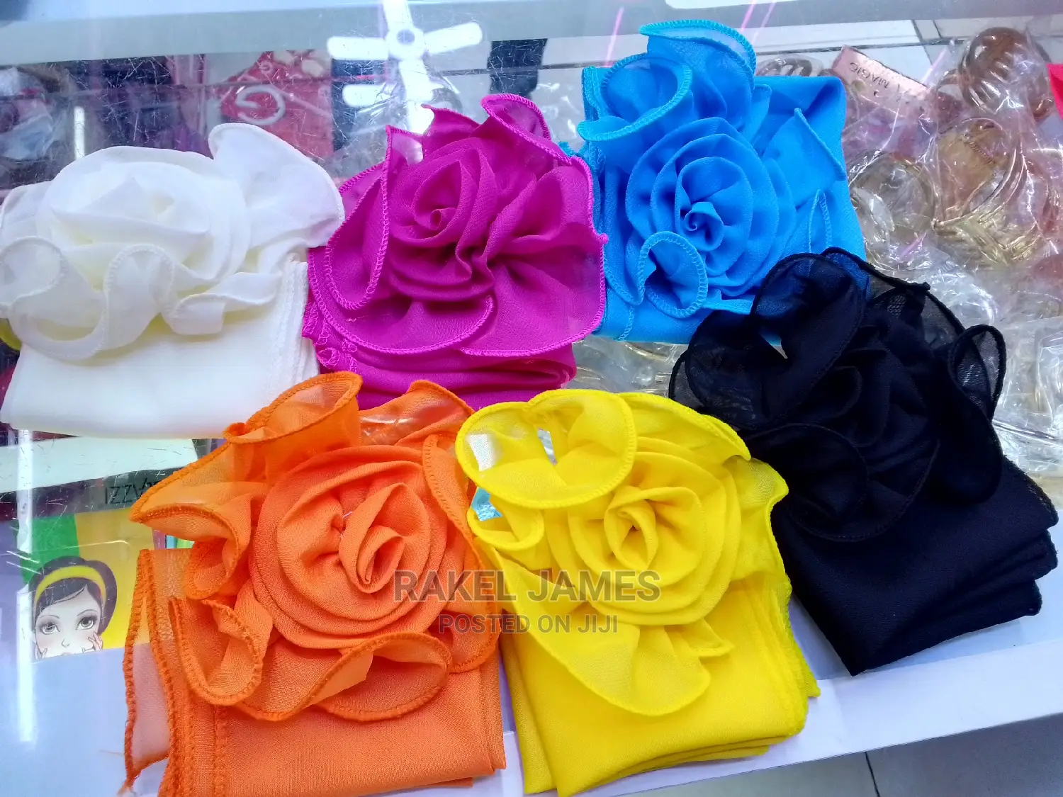 Black Scarves With a Flower