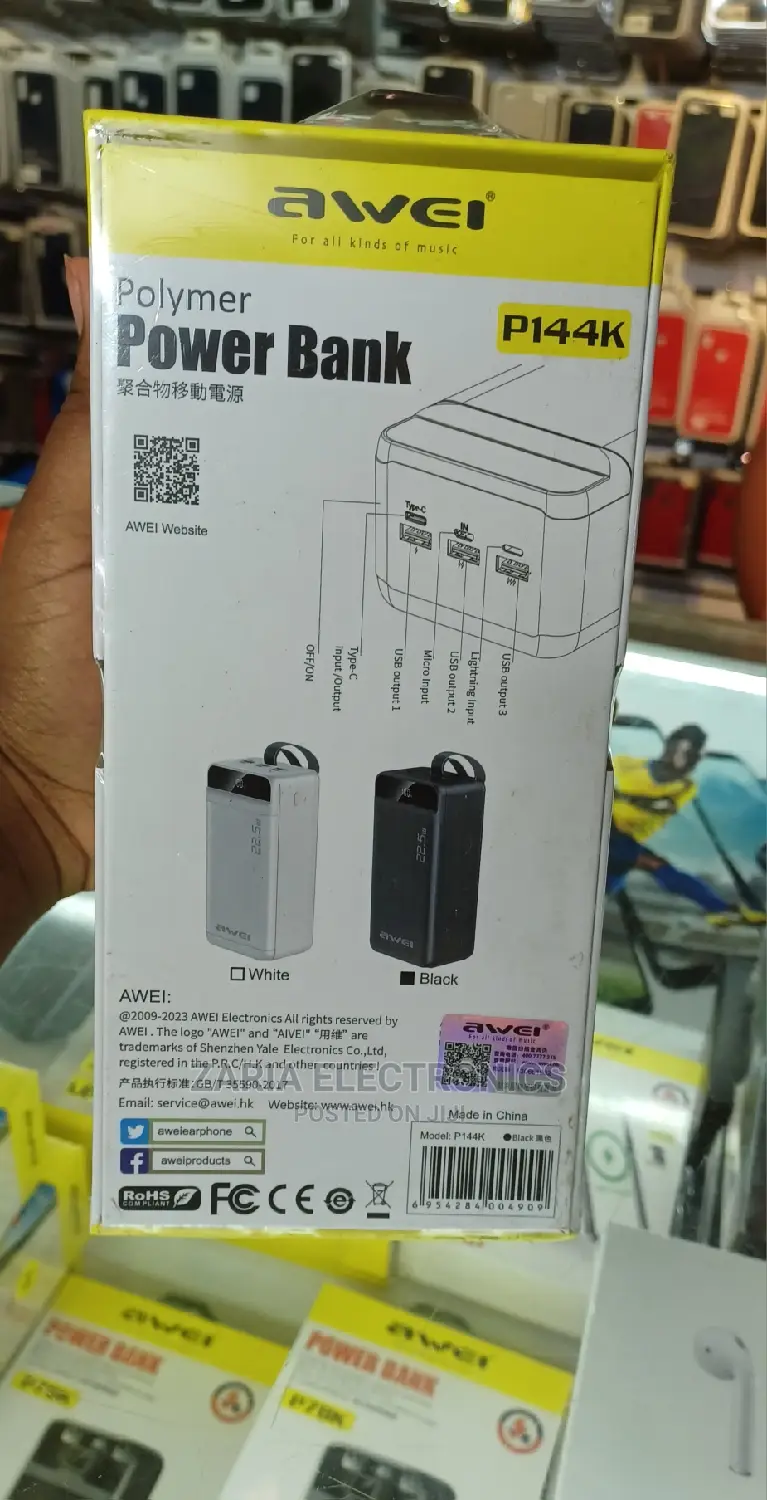 Awei Power Bank 60000mah 22.5watts, Original