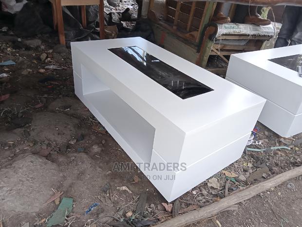 White Mirrored Coffere Table - main view