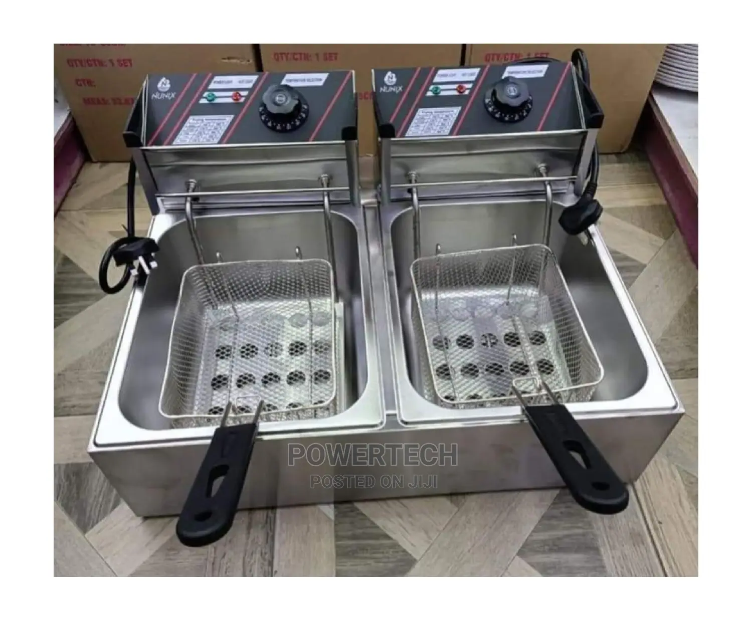 Nunix 6L+ 6L Commercial Double Deep Fryer / Chips Fryer.