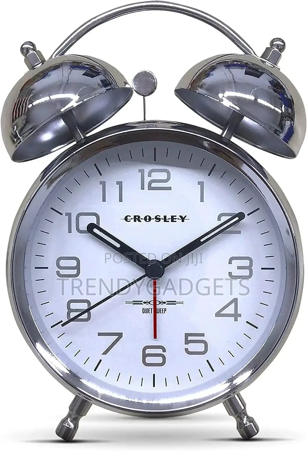 Shiny Silver Twin Bell Alarm Clock