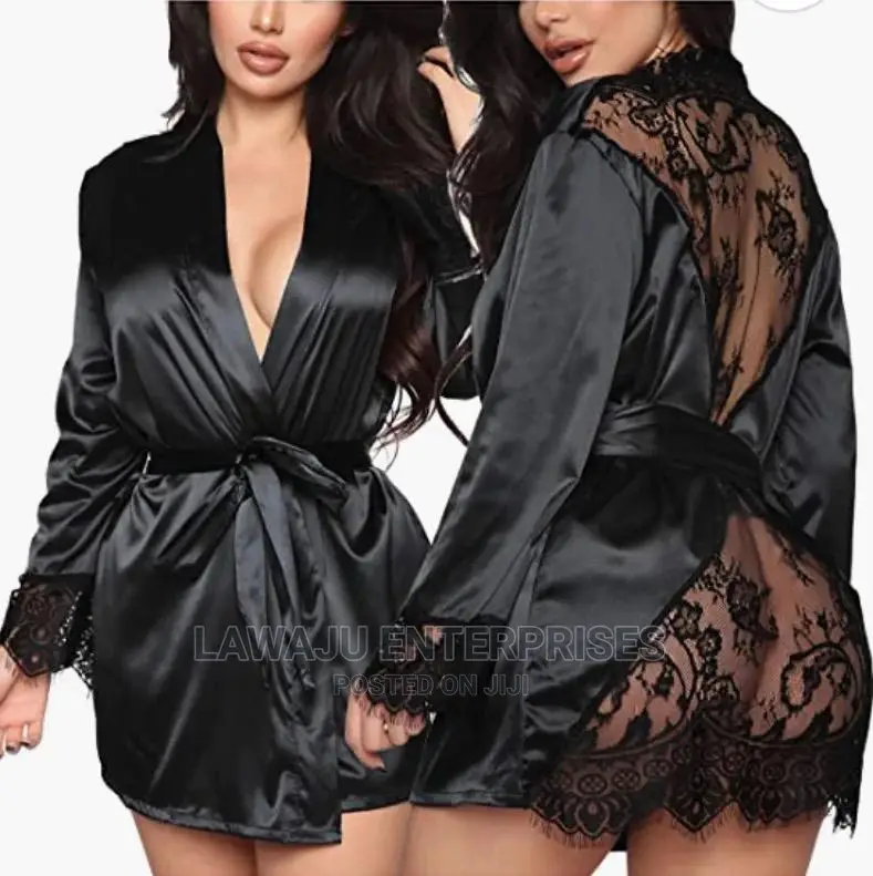 Lace Nightwear With Silk Robe Lingerie
