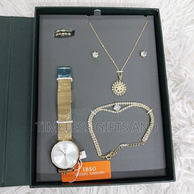 IBSO Gold Watch Jewelry Gift Set