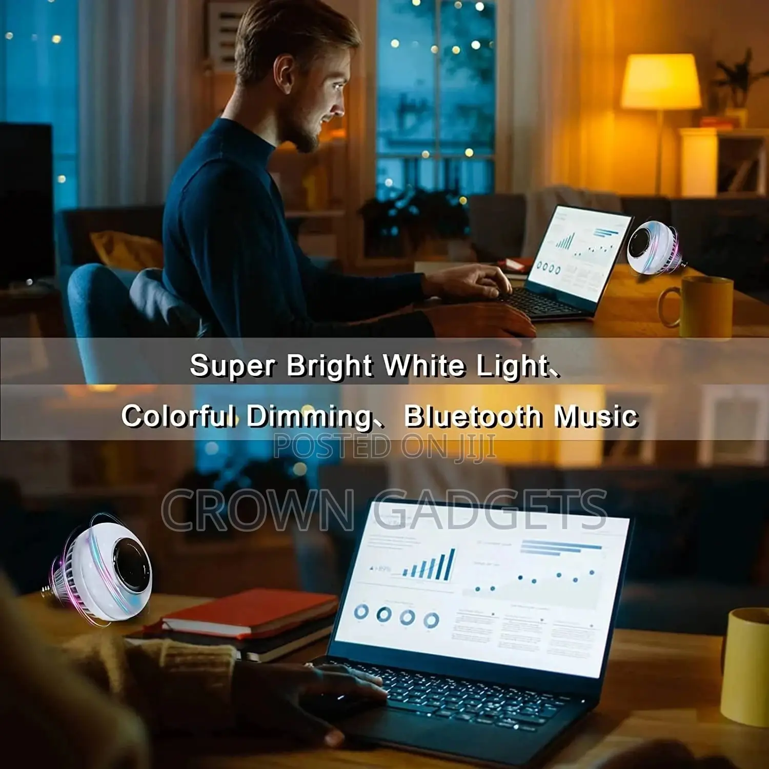 Wireless Bluetooth Sensor 12W Music Multicolor LED Bulb With