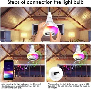 Multi Colored LED Light Bulb Bluetooth Speaker