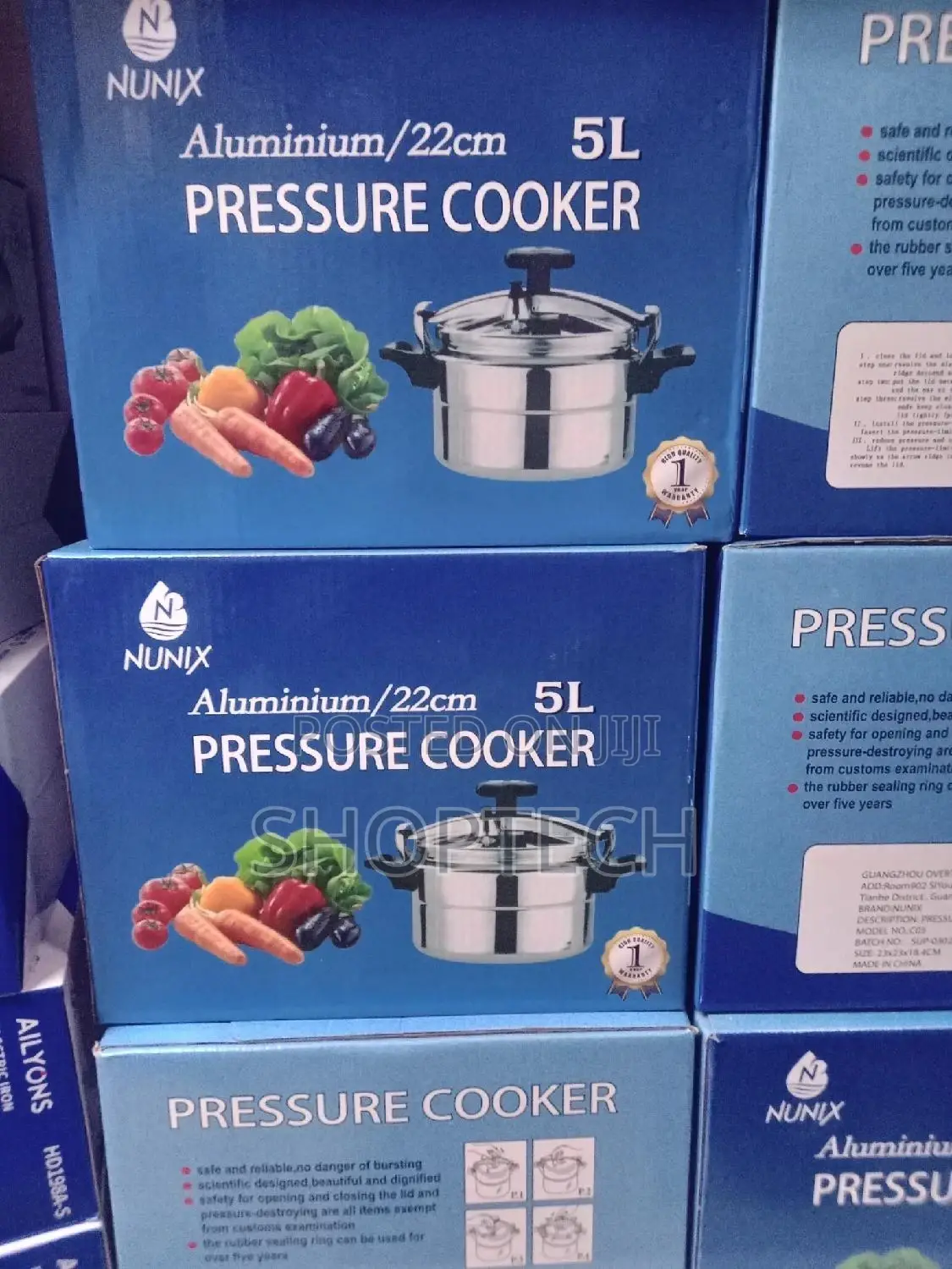 5L Nunix Aluminium Pressure Cooker Explosion Proof 5 Litres
