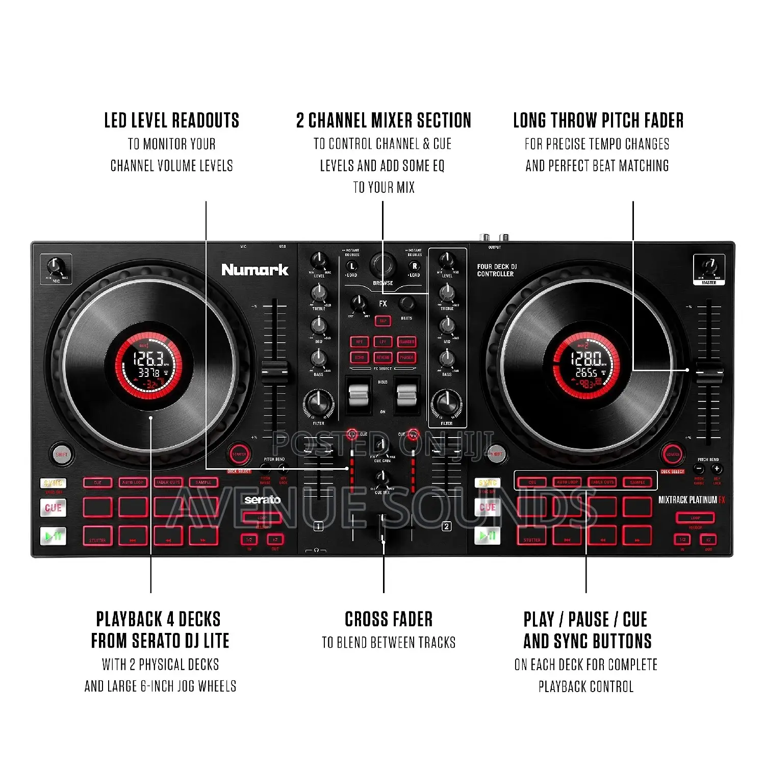 Numark Mixtrack Platinum FX DJ Controller, for Serato DJ