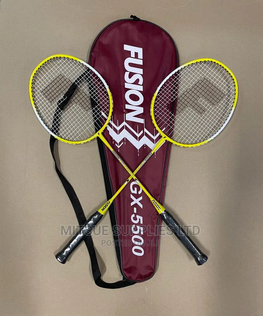 Pair of Badminton Racket Fusion GX-5500 Steel Shaft With Bag