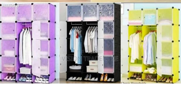 Portable 3-Column Plastic Wardrobe - main view
