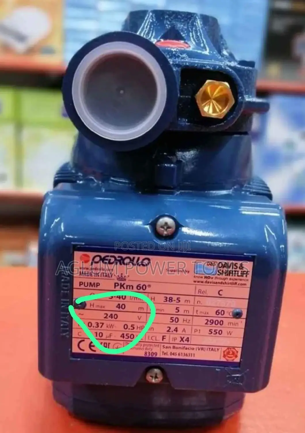 Pedrollo Pkm60 Water Pump 0.5HP
