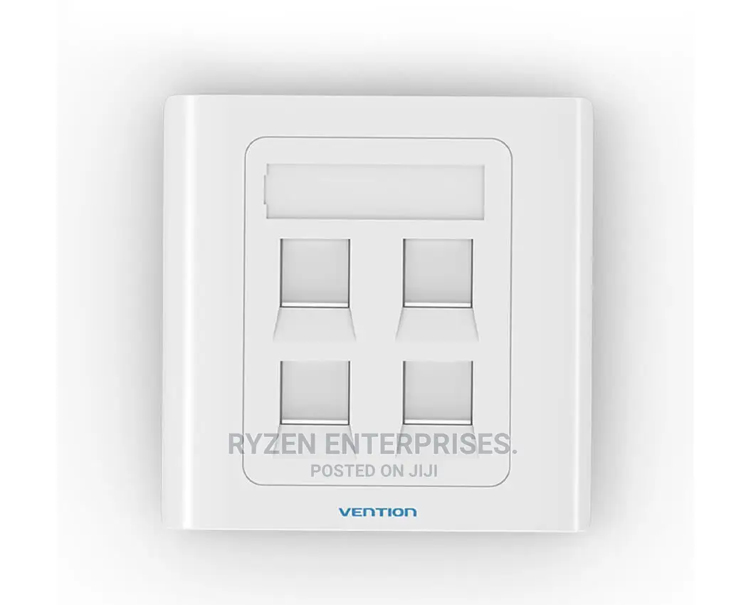 Vention 4 Port Wall Faceplate White 86 Type