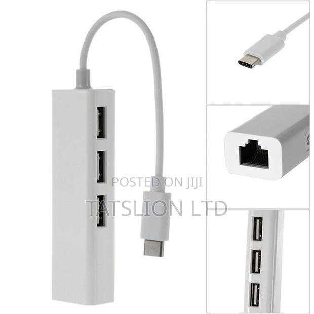Type-C to Rj45 Ethernet Lan Adapter 3 Port USB