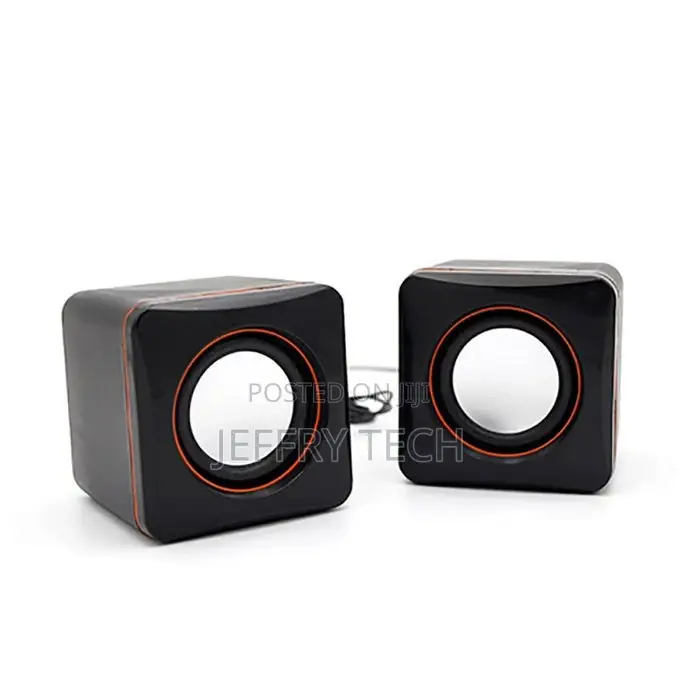 2pcs Portable Home Laptop Notebook Bass USB Wired Mini-Black