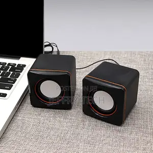 2pcs Portable Home Laptop Notebook Bass USB Wired Mini-Black