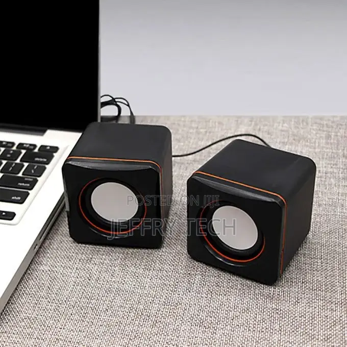 2pcs Portable Home Laptop Notebook Bass USB Wired Mini-Black